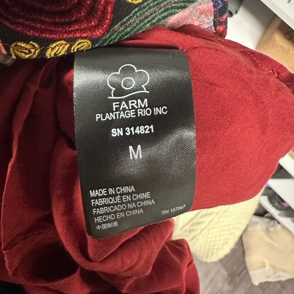 Farm Rio Black Stitched Flowers v neck maxi dress - Picture 8 of 10